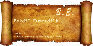 Bakó Euszták névjegykártya